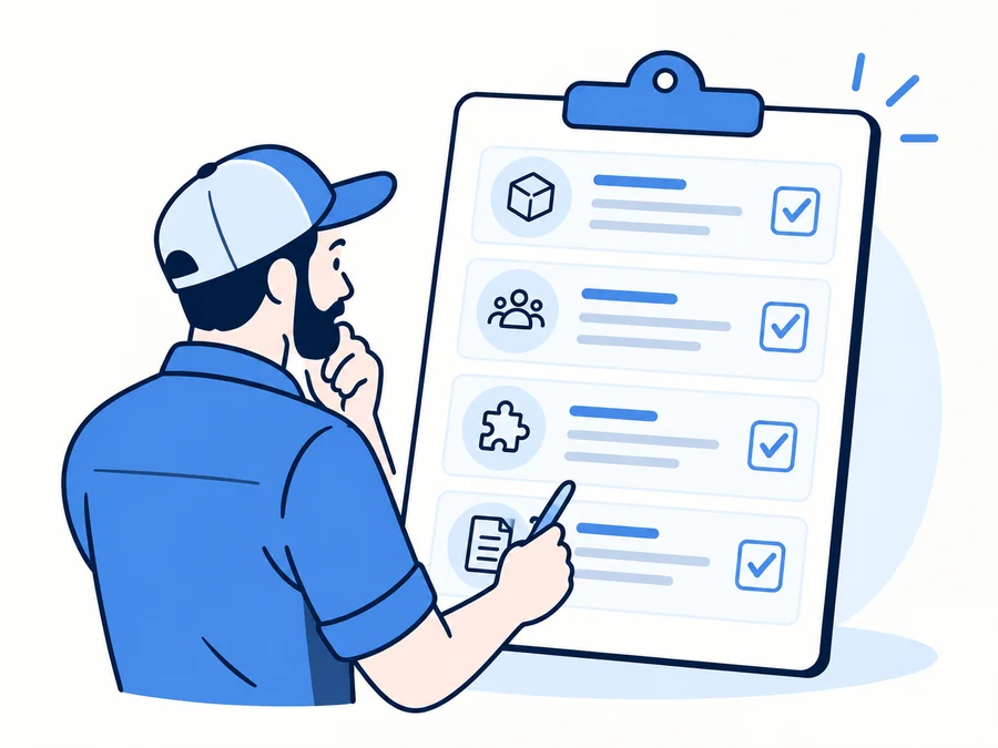 Home-service business owner reviewing a FieldPulse software quote and contract