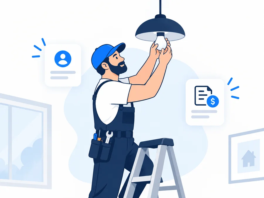 Handyman using QuoteIQ to manage customers, estimates, scheduling, and invoices